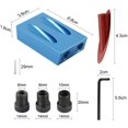 thumbnail image 2 of Plantilla para agujeros de bolsillo, kit de brocas para pasadores de 15 grados, guías para carpintería, herramienta de ángulo de unión con adaptador para agujeros de 6/8/10 mm (juego 1) JFHHH pequeña, 2 of 5