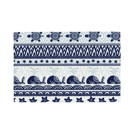 

Table Placemats Set of 4 - Sea Underwater Animals1 12x18 In Faux Linen Double Heat Resistant Place Mats Cloth Indoor/Outdoor Placemats Washable Table Mats for Dining Kitchen Party