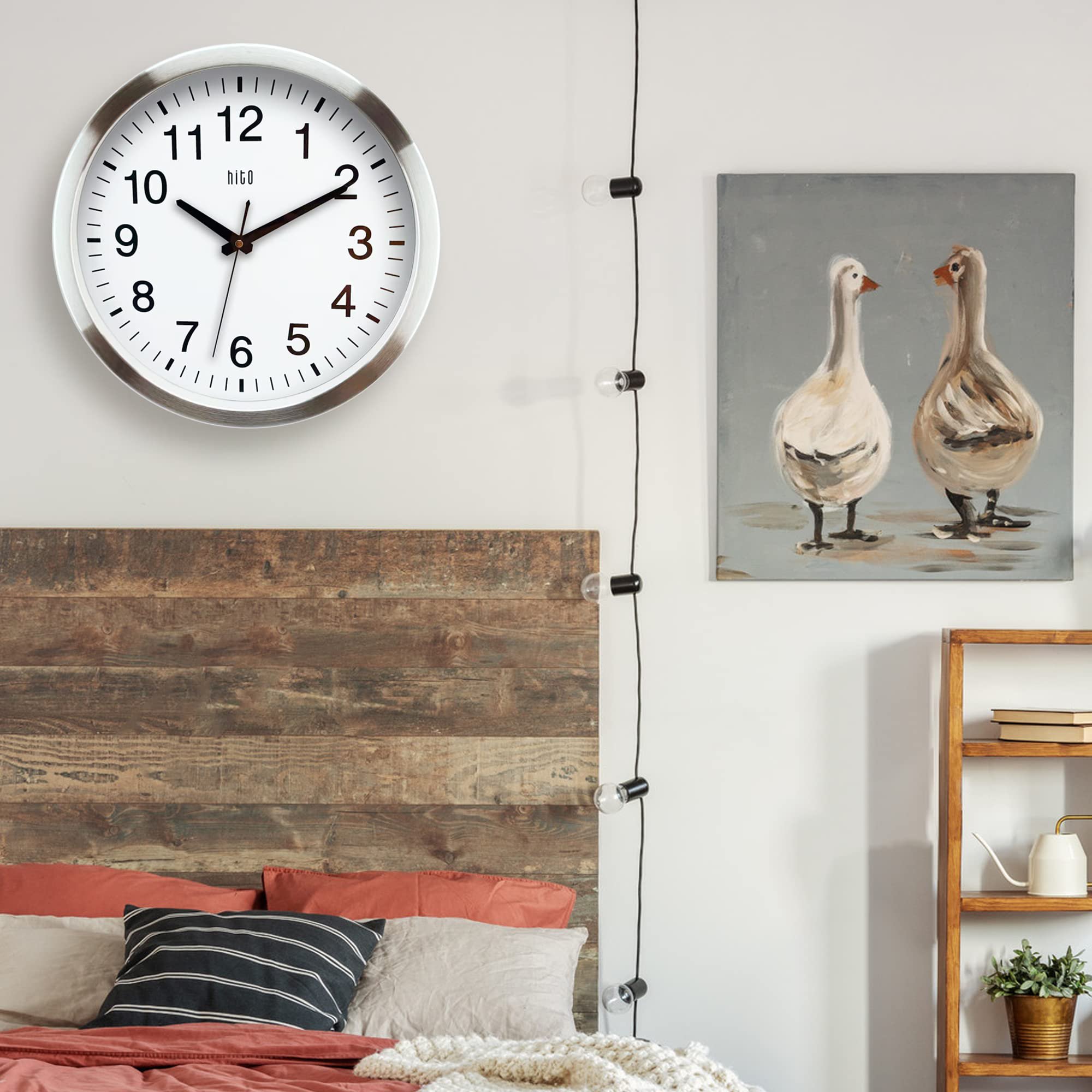 30CM Veilleuse Horloge Murale Silencieuse, Gardez l'heure précise Pendules Murales, Faciles à Lire Horloge Murale à Piles, Horloge Murale Vintage pour Chambre, Maison,Cuisine,Chambre,Bureau,école 30CM Veilleuse Horloge Murale Silencieuse, Gardez l'heure précise Pendules Murales, Faciles à Lire Horloge Murale à Piles, Horloge Murale Vintage pour Chambre, Maison,Cuisine,Chambre,Bureau,école