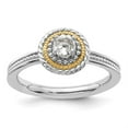 thumbnail image 4 of Auriga 925 Sterling Silver with 14k Stackable Expressions White Topaz Ring for Women Size-9, 4 of 6
