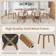 thumbnail image 2 of Dycanpo Dining Chairs Set of 2, Wide Back Kitchen Side Chairs with Chenille Upholstered and Brushed Paint Legs for Modern Farmhouse, Beige-Coffee Striped, 2 of 6