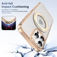 thumbnail image 5 of Decase Shockproof Clear Case with 360° Ring Stand Magnetic for iPhone 16 Pro Max,Anti-Fingerprint,Military Drop Protection,Compatible with Mag-Safe,Soft Edge Translucent Slim Phone Case,Gold, 5 of 10