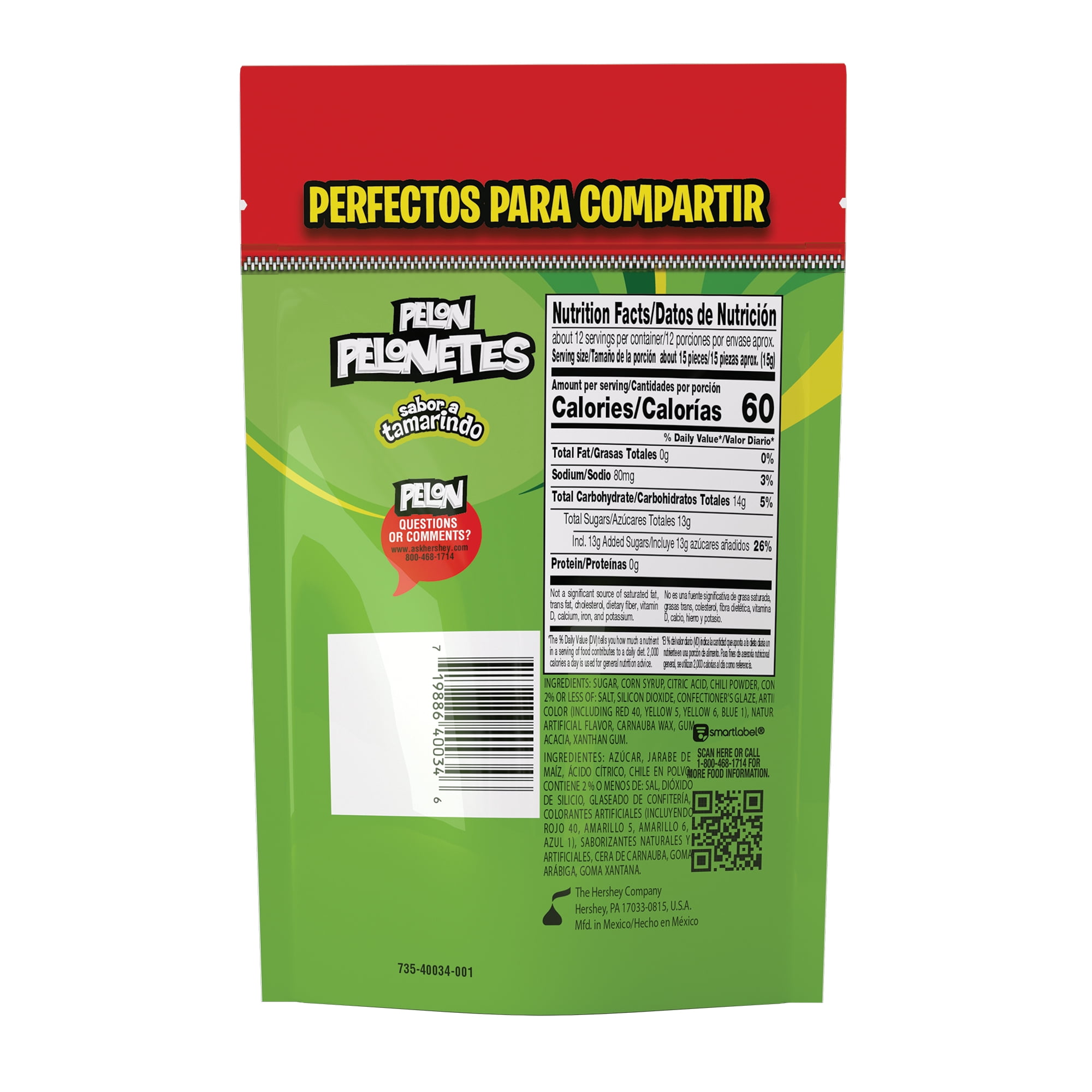 (4 pack) Pelon Pelonetes Tamarindo Candy Pouch, 6.3 oz