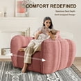 thumbnail image 2 of Furniliving Bean Bag Chair for Adults, Oversized Lazy Floor Sofa with Armrests, No Assembly Required, Pumpkin Shaped Bean Bag Sofa for Living Room, Bedroom Apartment Office(Pink), 2 of 10