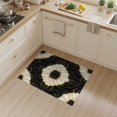 thumbnail image 2 of ODIKA 3'x5' Washable Accent Rug Pet Friendly, Non-Shedding Mat Rugblack Fluid Motion Sophisticated Smalltan Rugsgold Vases Yellow for Bedside, Nursery Room, 2 of 7