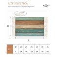 thumbnail image 2 of Farmhouse Teal Brown Bathroom Rug 2'x3', Vintage Retro Wooden Low Profile Front Entryway Rug with Tassels, Woven Cotton Washable Kitchen Mat Carpet for Foyer Bedroom Back Door Decor, 2 of 9