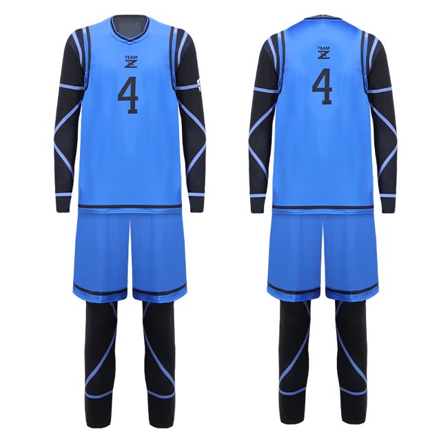 Jersey de bloqueo azul de Anime, ropa deportiva para Club de fútbol, disfraz de Cosplay de Isagi yoachi, Hyoma Chigiri Meguru Bachira, monos, chaleco, pantalones cortos