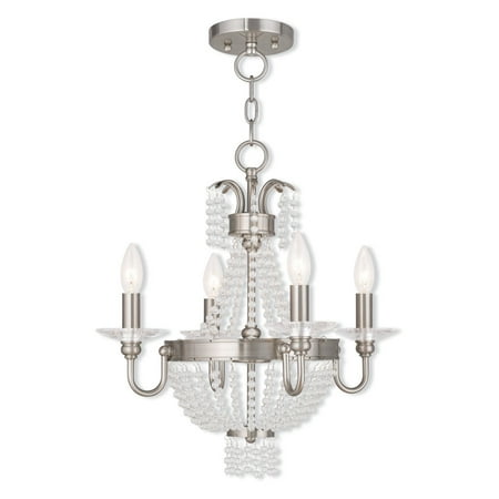 Livex Lighting Valentina 4 Light Convertible Mini Chandelier Ceiling Livex Lighting Valentina 4 Light Convertible Mini Chandelier Ceiling Mount