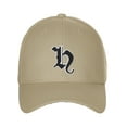 thumbnail image 2 of Daxton Structured Baseball Hat Cap Old English A to Z Letter Number Initial-Khaki, Letter H, 2 of 3