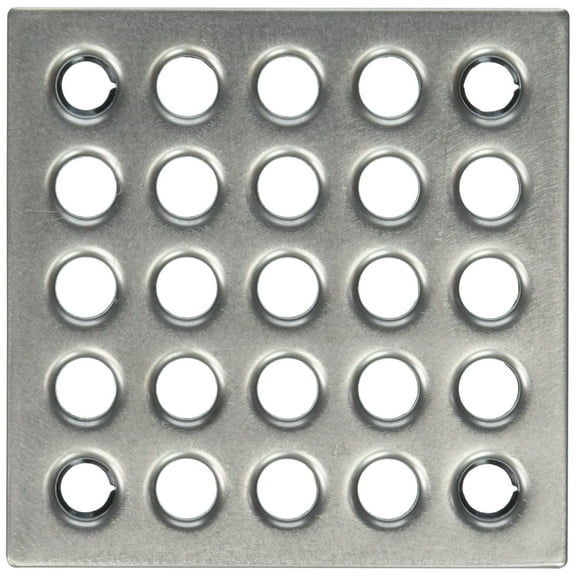 Ebbe-America Square Grate - 3.75" x 3.75" 304 Stainless Steel Plate Drain (Antique Pewter)