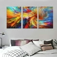 thumbnail image 3 of Nawypu Colored Swirl Canvas Painting Wall Art Abstract Posters and Prints Pictures for Living Room Home Decor wall pictures 12''x16''X3 Panels, 3 of 4