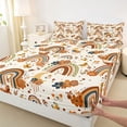 thumbnail image 3 of Homewish Cute Rainbow 4-Piece Full Size Sheets For Children Teens Girls,Flying Floral Butterflies Bed Sheets,Chic Flowers Lightweight Sheet Sets,Super Cozy Room Decor, 3 of 7