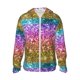 thumbnail image 1 of Fotbe Glitter Rainbow Chaqueta con Protección Solar UPF 50+ para Hombre y Mujer, Camisa con Capucha y Bolsillos-X-Large, 1 of 7