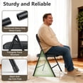 thumbnail image 3 of 4 Pack Folding Chairs with PU Leather Padded Cushion and Back, Stackable Commercial Grade Metal Folding Chairs for Home and Office Indoor and Outdoor Events (Black), 3 of 8
