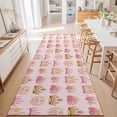 2x6ft Area Rug,Abstract Pink Flowers Princess Crown Washable Large Rugs ...