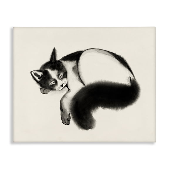 Stupell Industries Modern Relaxed Pet Cat Bushy Tail Canvas Art, 20 x 16, by Grace Popp