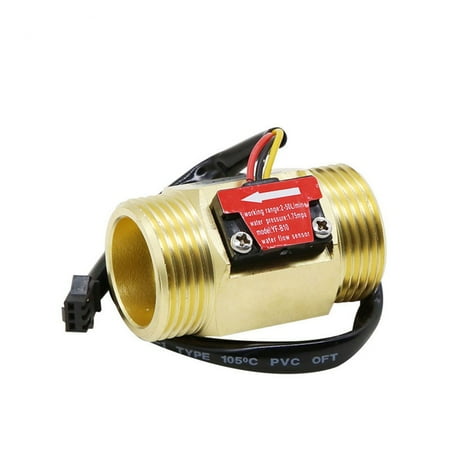 

RANMEI Water Stream Sensor Hall Effect Liquid Stream 2-50L/min Switch YF-B10 Brass