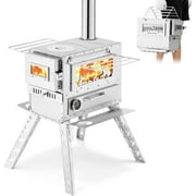 Richryce Wood Burning Stove, Tent Stoves with Wood Oven, Camping Wood Stove for Outdoor Cookout, Hiking, Travel, Backpacking Trips