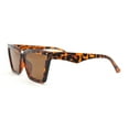 thumbnail image 3 of Womens Luxurious Thick Bevel Frame Rectangular Cat Eye Sunglasses Tortoise - Brown, 3 of 4