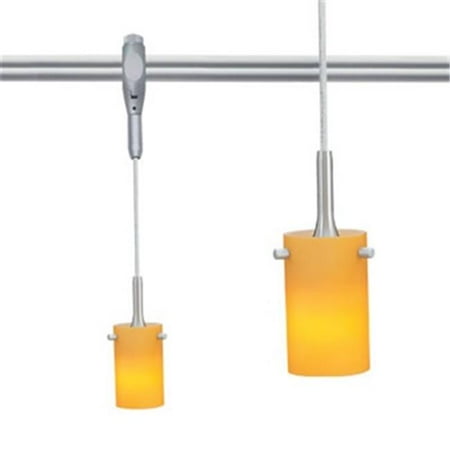 - Nora Lighting NRS19-460BNAM 8. 5 ft. Swift Rail Pendant, Brushed Nickel, Translucent Amber Glass