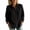 Black, variant on Women' s Button Front Cotton Shirt Blouse with Lace Trim Detail Casual Workwear Top