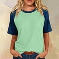 thumbnail image 2 of Dresfit Shirts Womens Waffle Knit Crewneck Tops 2026 Summer Denim Short Sleeve Baseball Shirt Plus Size Breathable Ralgan Outdoor Blouses 2XL, 2 of 7