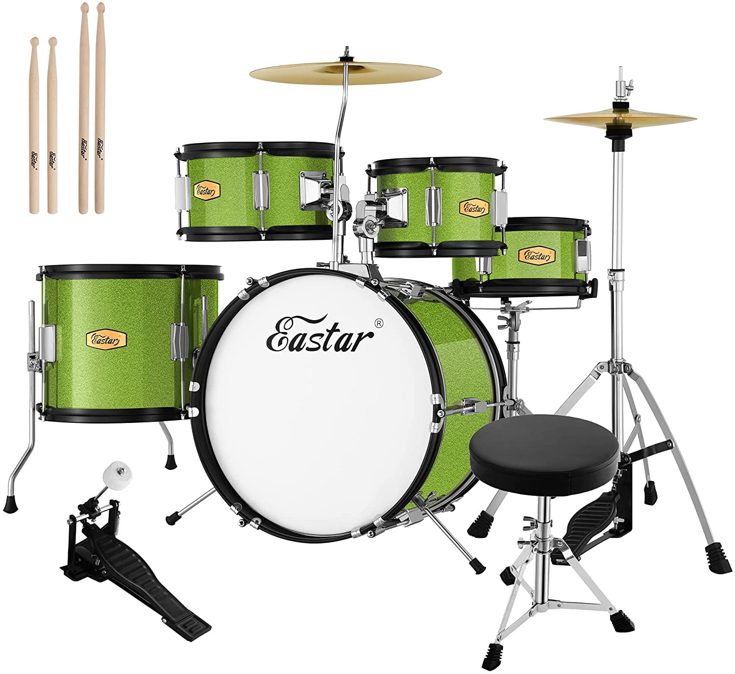 Drum Set Eastar 16 inch 5Piece, Junior Drum Kit for Beginners with