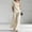 White, variant on Women's 2 Piece Outfit One Shoulder Top and High Waist Wide Leg Pants Set, Textured Washed Crinkle Lounge Set, Casual Boho Flowy Matching Set for Summer Black L