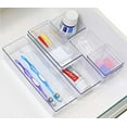 6 Pack Simple Houseware Clear Plastic Desk Drawer Organizers