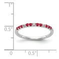 thumbnail image 3 of 14K White Gold Ring Band Gemstone Ruby Round Red Diamond and, Size 8, 3 of 3