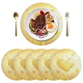 thumbnail image 4 of Round Grid Placemat ,One Sizex1, Round Placemat, PVC Plate Mat，15.4 Inch Non-Slip and Heat Resistant, Table Placemat, Dining Room Placemat Valentine's Day Yellow Love, 4 of 7