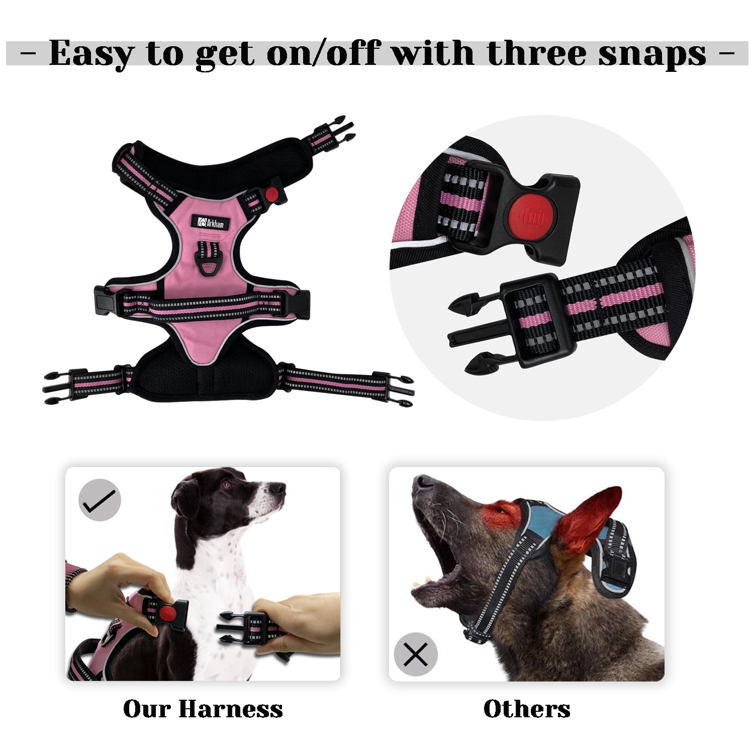 Frenchiestore Vet Approved Dog Harness No-Pull Pet Harness Pet Vest Easy Control for Medium Small Large Dogs Front Leading Harness | Livin' La Vida