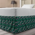 thumbnail image 1 of Leaf Bed Skirt, Abstract and Simplistic Design Leaves Art, Elastic Bedskirt Dust Ruffle Wrap Around for Bedding Decor, 4 Sizes, Indigo Shamrock Green, by Ambesonne, 1 of 2