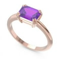 thumbnail image 2 of Diamond-Capitals 2.50 Carat Emerald Cut Amethyst Gemstone Lovely Engagement Ring for Women Solid 18K Rose Gold Size 7.5, 2 of 8