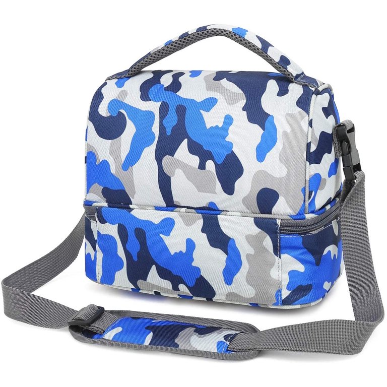 Lunch Bag for Kids Double Decker Cooler Insulated with Strap