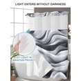 thumbnail image 4 of No Hook Cloth Fabric Shower Curtain with Snap in Liner, Modern Sea Waves Waterproof Shower Curtains Set with See Through Top Window, Grey White Texture Abstract Texture Bath Curtains Shower 66"x72", 4 of 6