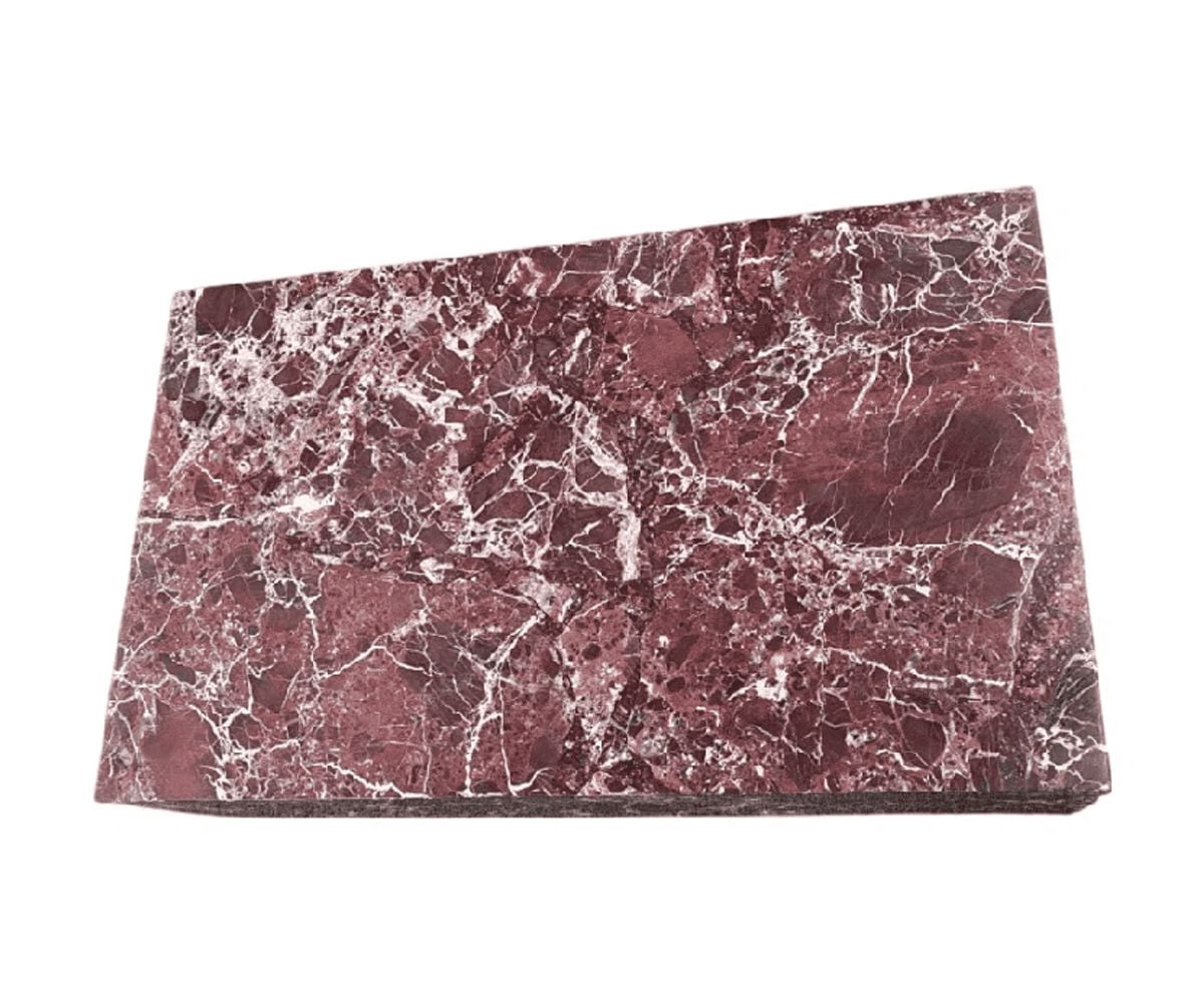 Genuine Marble Block Coffee Table - Rosso Levanto Marble