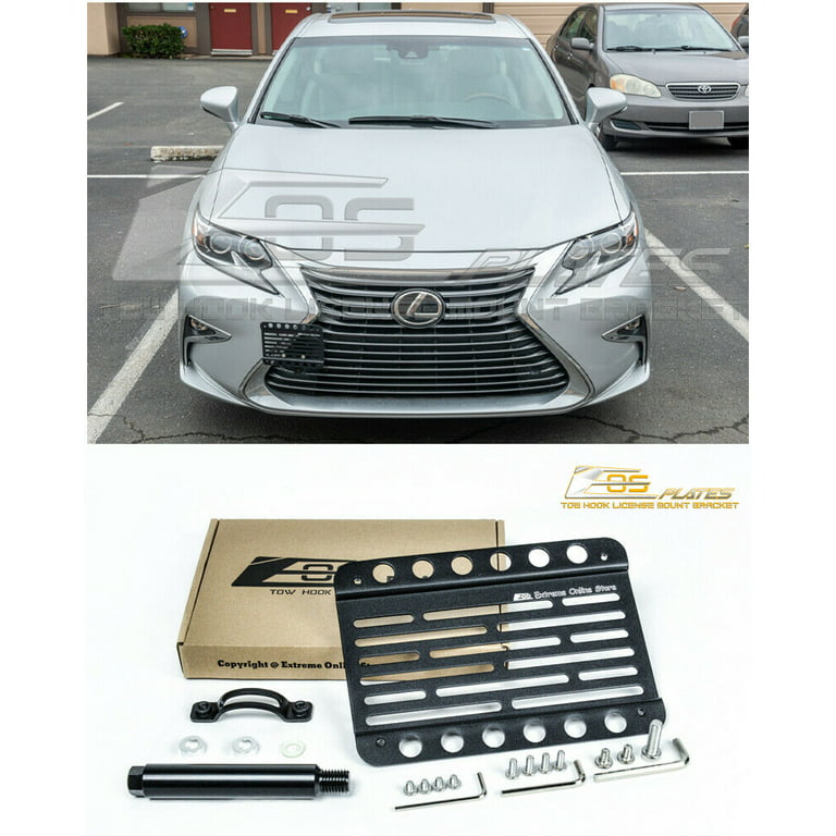 Extreme Online Store Replacement for 2016-Present Lexus ES350 ES300h No PDC Models | Eos Plate Version 1 Mid Sized Front Bumper Tow Hook License
