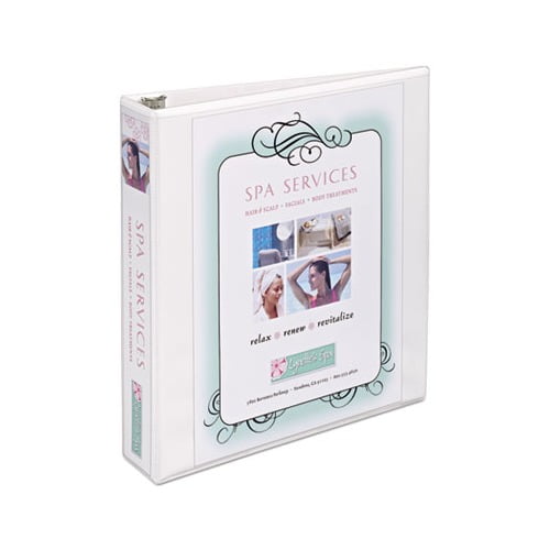 Heavy-Duty Non Stick View Binder with DuraHinge and Slant Rings 3 Rings, 1.5" Capacity, 11 x 8.5, White, 5404