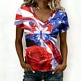thumbnail image 4 of WEIWEN 250th Anniversary USA Shirt Women America 250 T Shirts V Neck Short Sleeve Celebration Patriotic USA Flag Printed 1776-2026 Tshirts Shirts for Women Tops Blue XXXL, 4 of 7