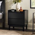 thumbnail image 2 of Walker Edison Mid-Century Modern Gallery-Top 2-Drawer Nightstand, Black, 2 of 16