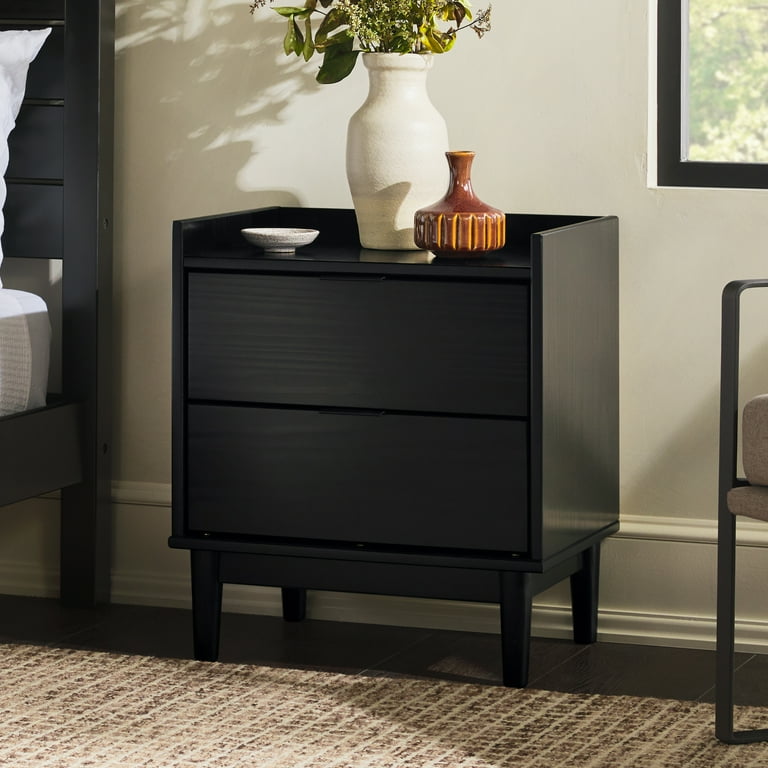 Black nightstand with 2 on sale drawers