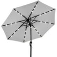 thumbnail image 3 of Best Choice Products 10ft Solar LED Lighted Patio Umbrella w/ Tilt Adjustment, UV-Resistant Fabric - Fog Gray, 3 of 9