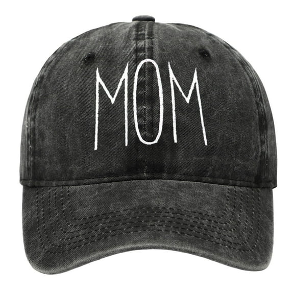 Men Womens Baseball Caps Mothers Day Mom Embroidered Print Baseball Cap Vintage Washed Adjustable Hat Mom Women Black One Size