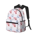 thumbnail image 2 of Haiem Red Squirrel And Blue Rabbit Lightweight Backpack for School, Classic Basic Water Resistant Casual Daypack for Travel with Bottle Side Pockets, 2 of 8