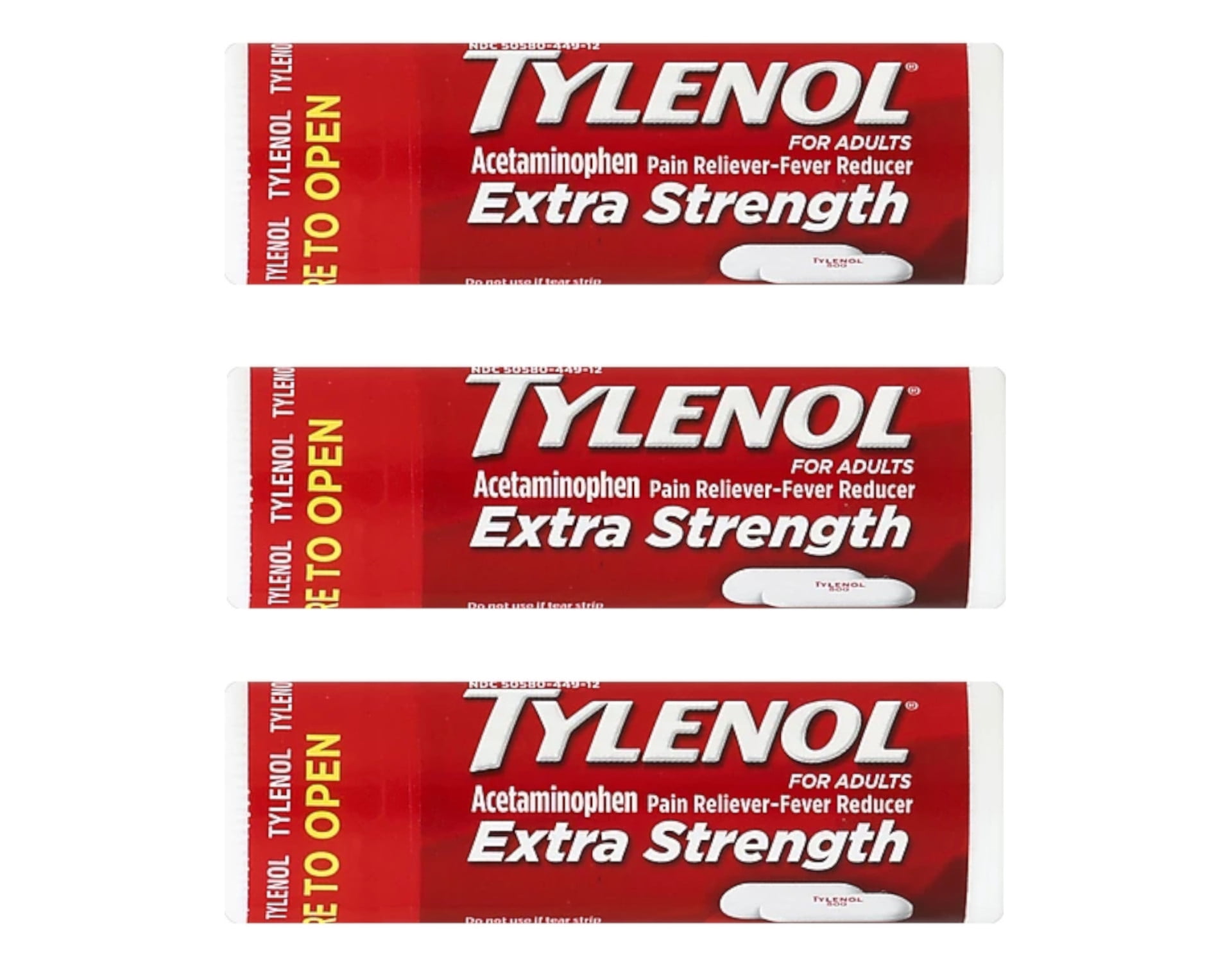 Buy Tylenol Acetaminophen Extra Strength 500mg 10 Caplet Vial Pack of