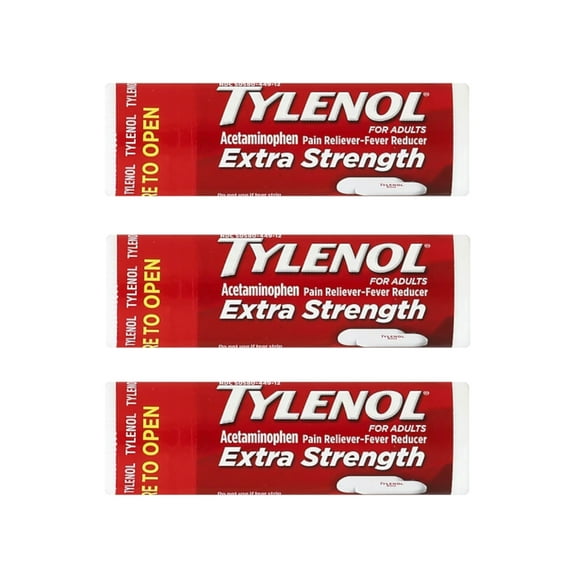 Tylenol Acetaminophen Extra Strength 500mg 10 Caplet Vial - Pack of 3
