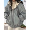 thumbnail image 6 of Jacket for Women Reversible Y2k Zip Up Hoodie Fleece Fur Winter Coat Cutecore Korean Clothes Blue L, 6 of 9