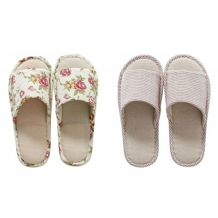 

ColorProfitKids Flax Slippers Unisex Linen Summer Beach Shoes Lightweight Skidproof Indoor Slippers Home Breathable Sandals - Size 37-40