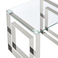 thumbnail image 2 of Contemporary Stainless Steel & Glass Coffee Table in Silver, 2 of 6